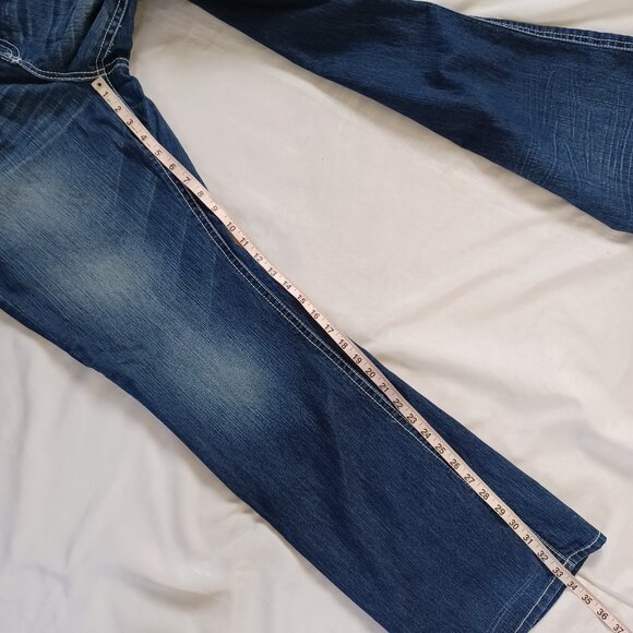 Maurices Womens Jeans Bootcut Curvy fit Dark wash Stretch Midrise Size 7/8 Long - Picture 11 of 11